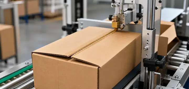 Packaging and carton sealing hot melt application illustration