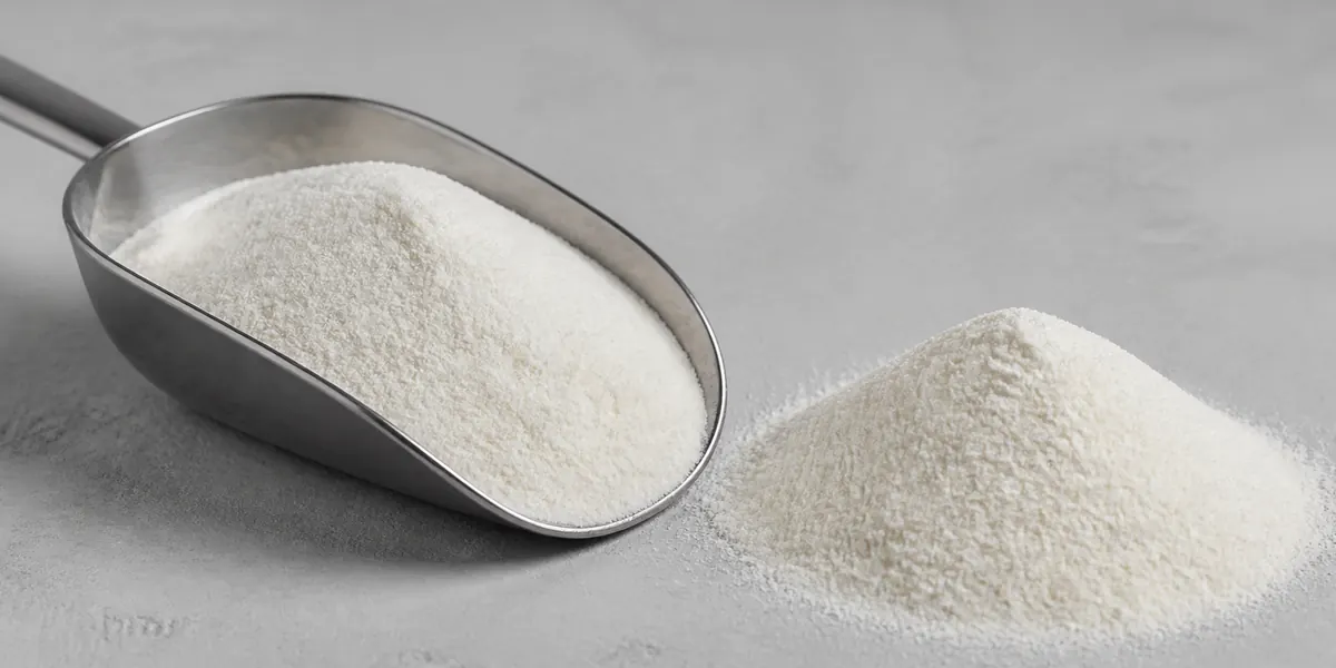 Off-white hot melt adhesive powder product form
